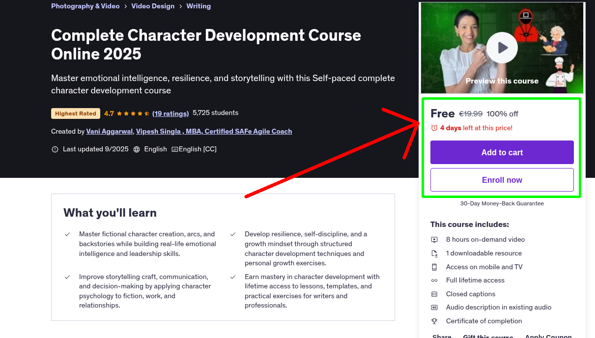 Complete Character Development Course Online 2025