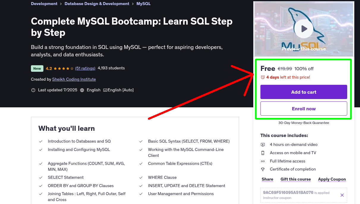 Complete MySQL Bootcamp: Learn SQL Step by Step