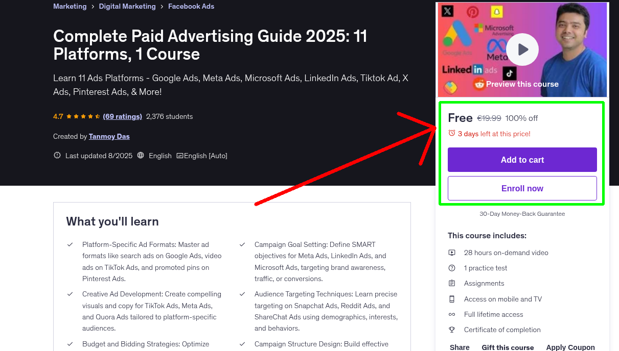 Complete Paid Advertising Guide 2025: 11 Platforms, 1 Course