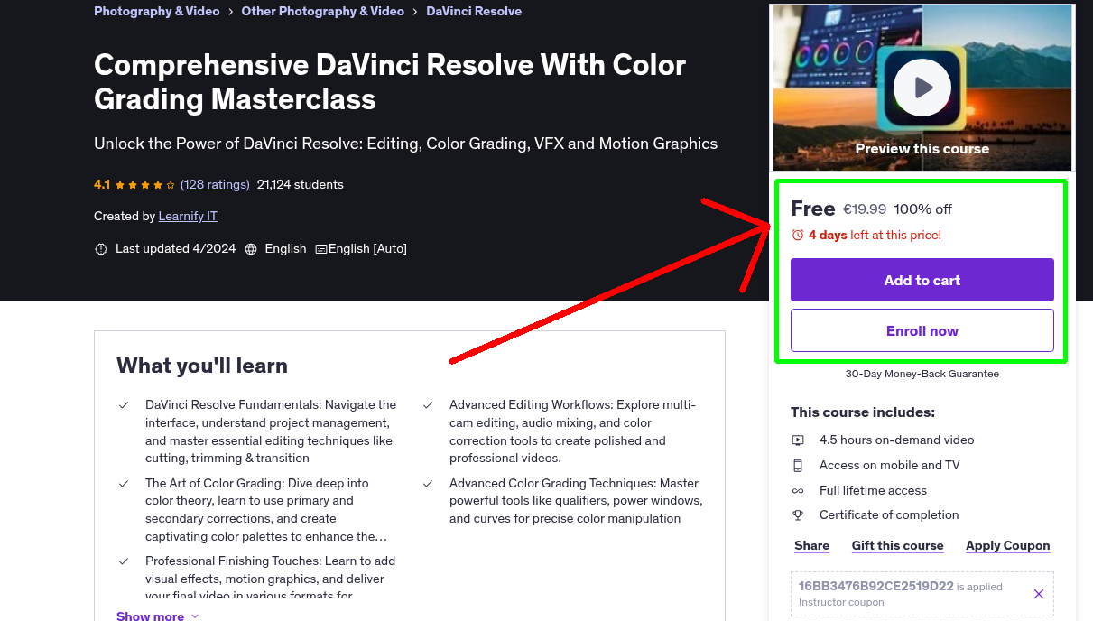 Comprehensive DaVinci Resolve With Color Grading Masterclass