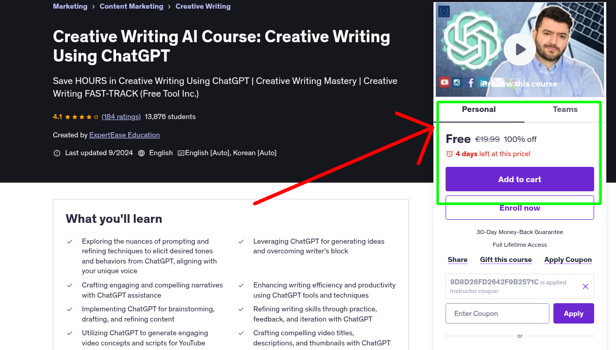 Creative Writing AI Course: Creative Writing Using ChatGPT