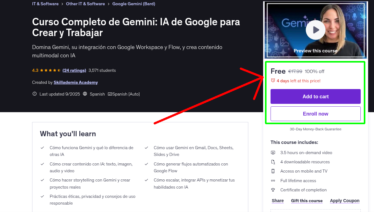 Curso Completo de Gemini: IA de Google para Crear y Trabajar