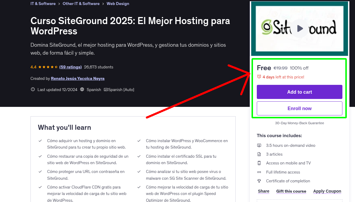Curso SiteGround 2025: El Mejor Hosting para WordPress