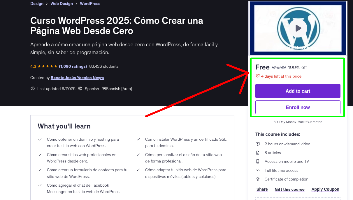 Curso WordPress 2025: Cómo Crear una Página Web Desde Cero