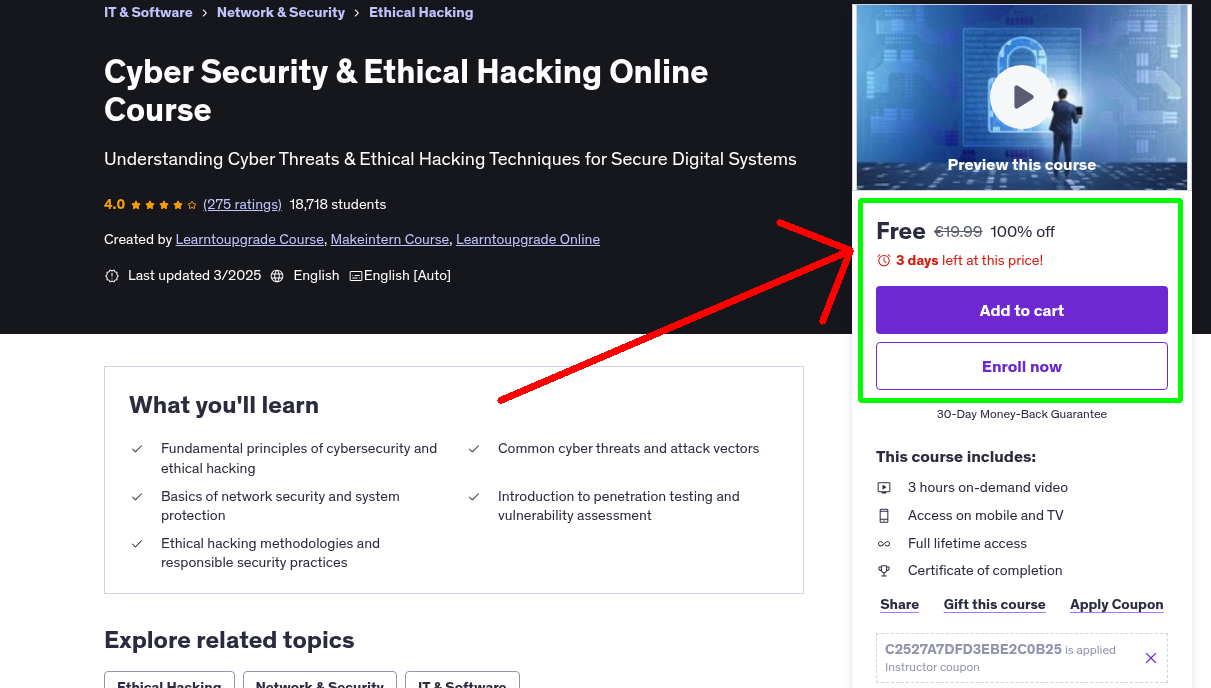 Cyber Security & Ethical Hacking Online Course