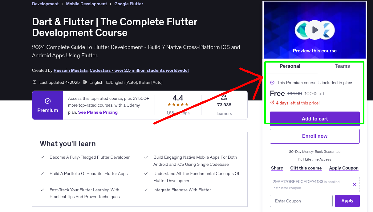 Dart & Flutter | The Complete Flutter Development Course