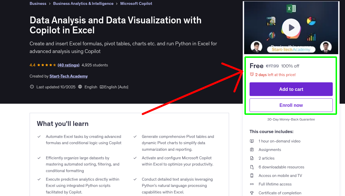Data Analysis and Data Visualization with Copilot in Excel