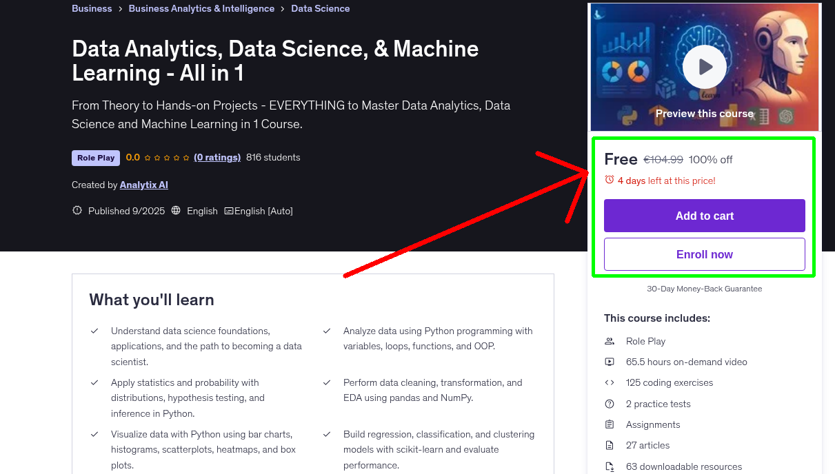 Data Analytics, Data Science, & Machine Learning - All in 1