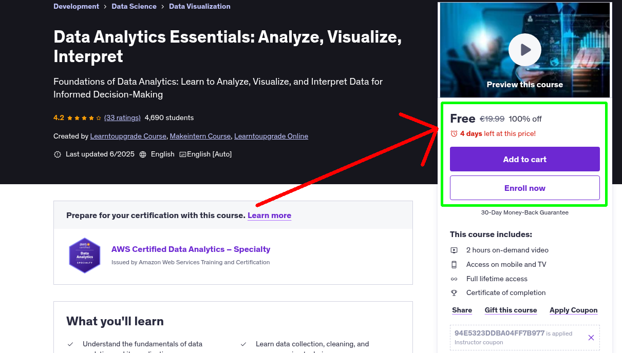 Data Analytics Essentials: Analyze, Visualize, Interpret