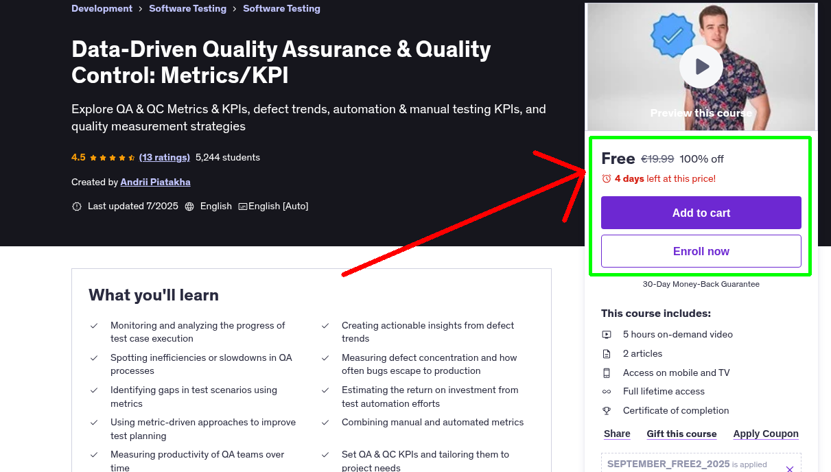 Data-Driven Quality Assurance & Quality Control: Metrics/KPI