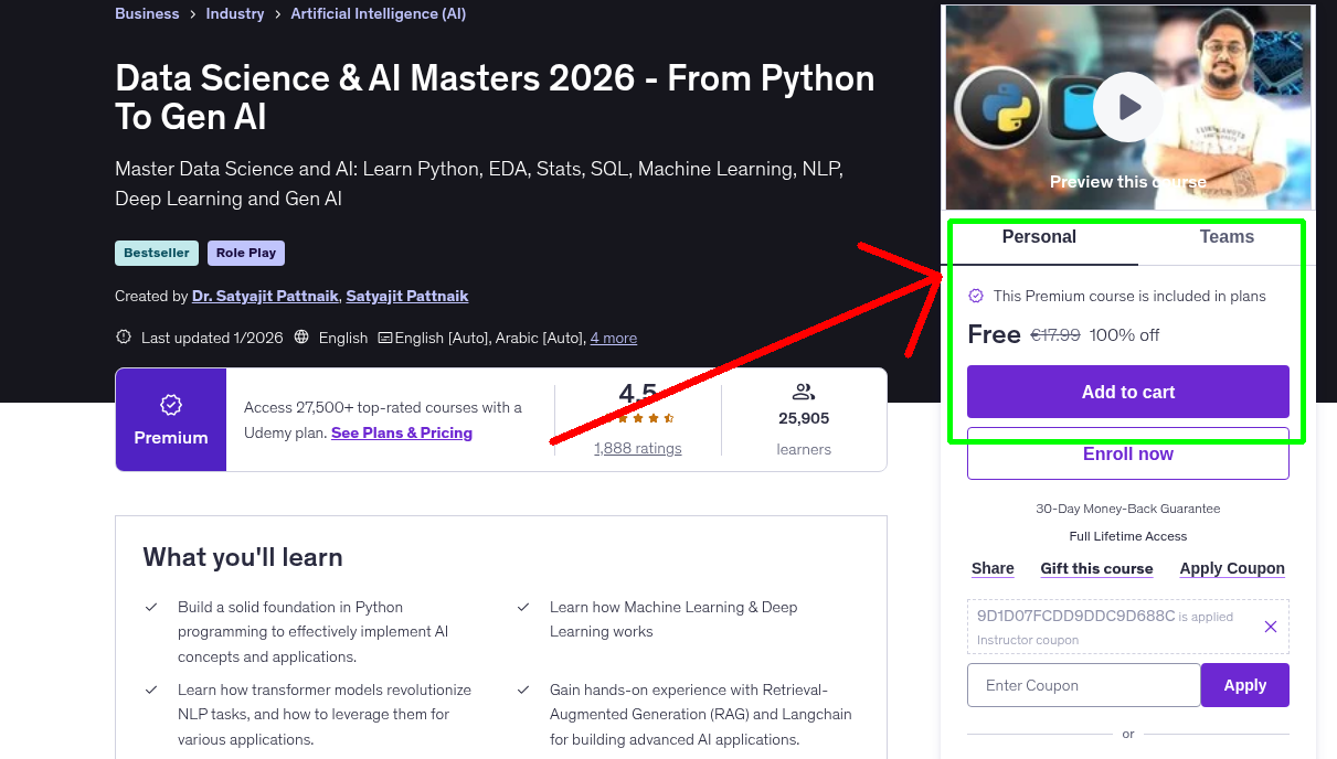 Data Science & AI Masters 2026 - From Python To Gen AI