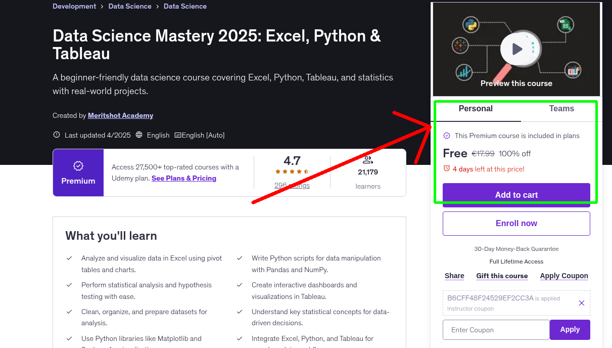 Data Science Mastery 2025: Excel, Python & Tableau