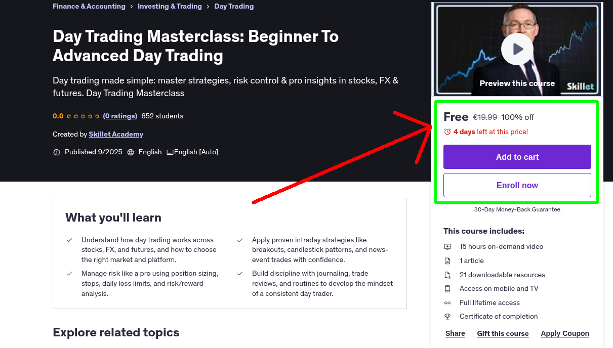 Day Trading Masterclass: Beginner To Advanced Day Trading