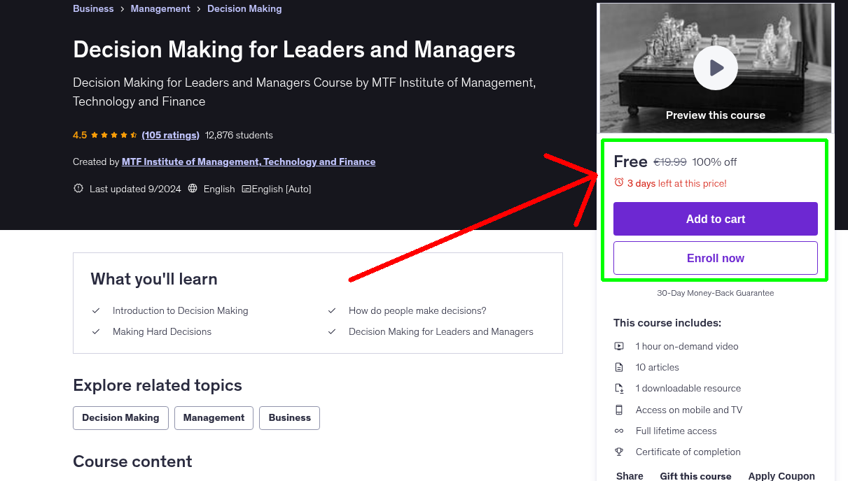 Decision Making for Leaders and Managers