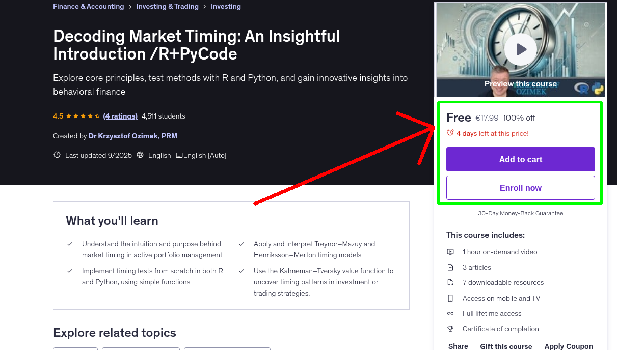 Decoding Market Timing: An Insightful Introduction /R+PyCode