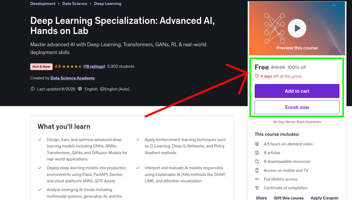 Deep Learning Specialization: Advanced AI, Hands on Lab