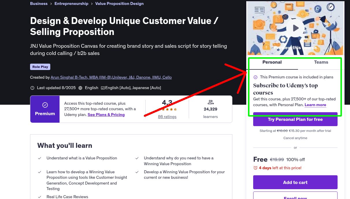 Design & Develop Unique Customer Value / Selling Proposition