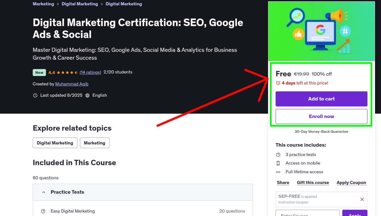 Digital Marketing Certification: SEO, Google Ads & Social