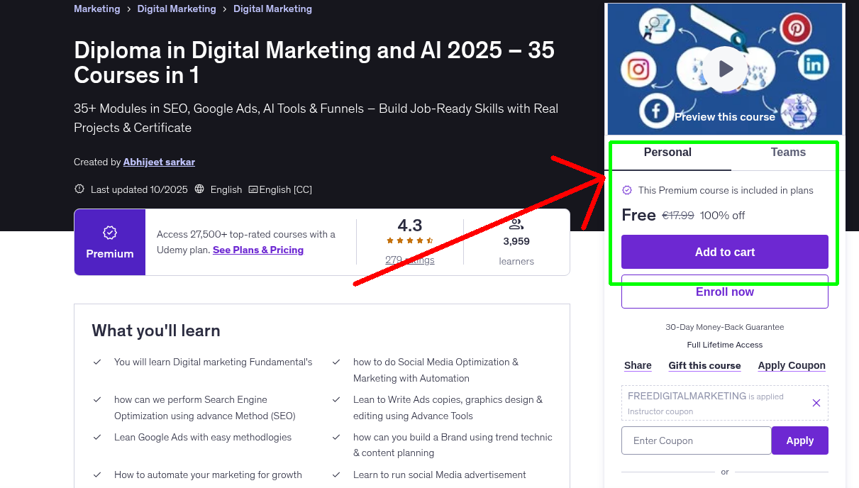 Diploma in Digital Marketing and AI 2025 – 35 Courses in 1