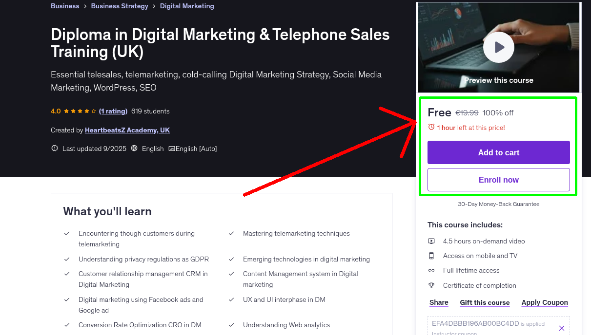Diploma in Digital Marketing & Telephone Sales Training (UK)