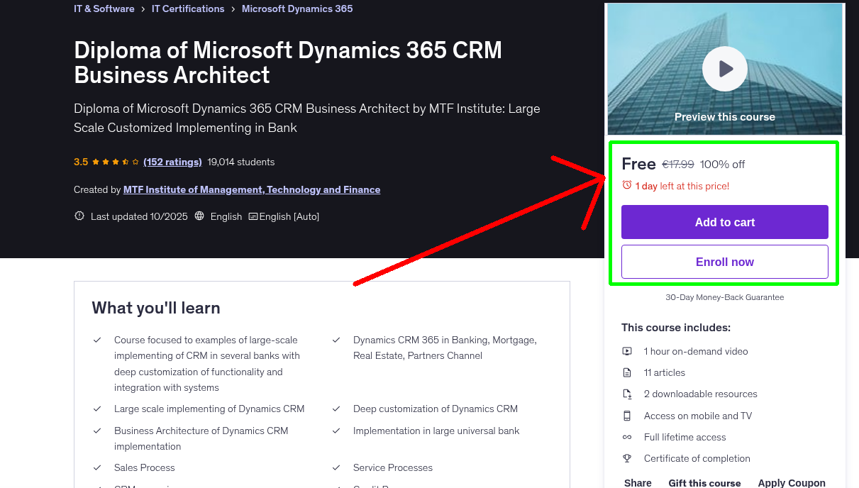 Diploma of Microsoft Dynamics 365 CRM Business Architect