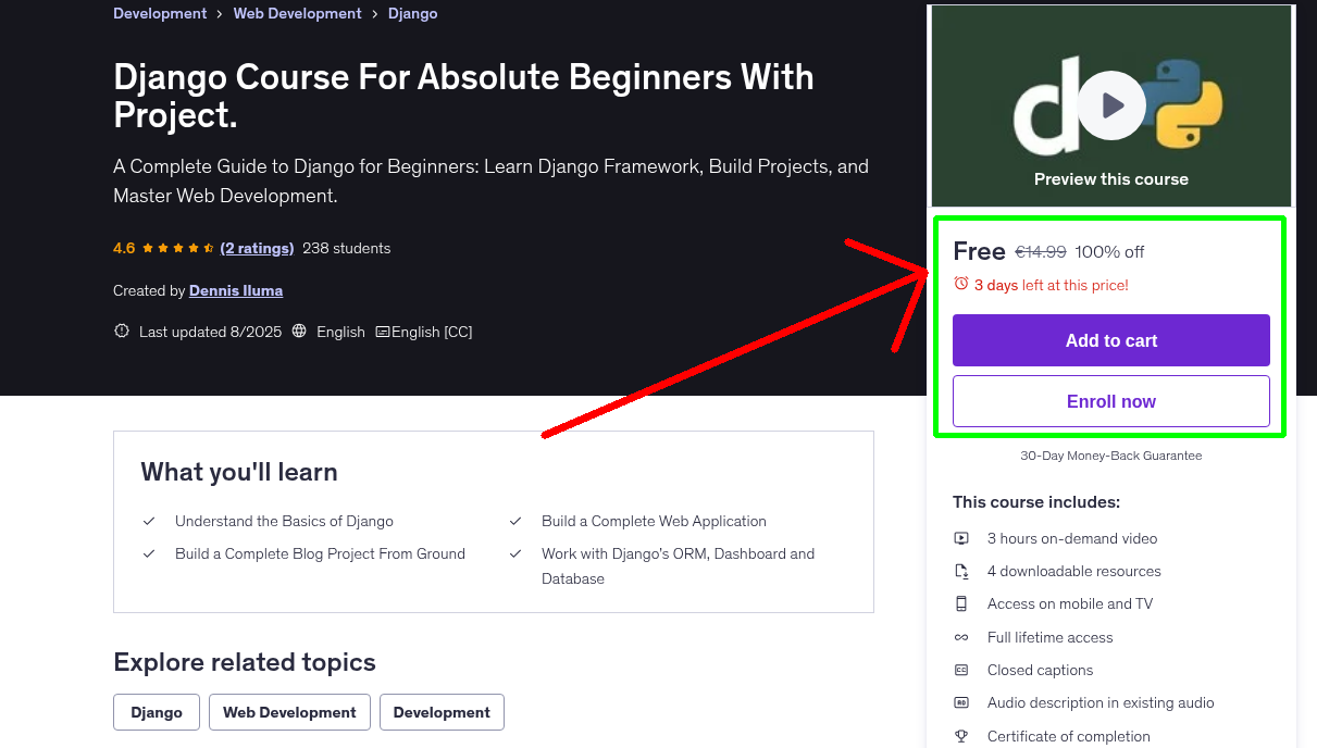 Django Course For Absolute Beginners With Project.