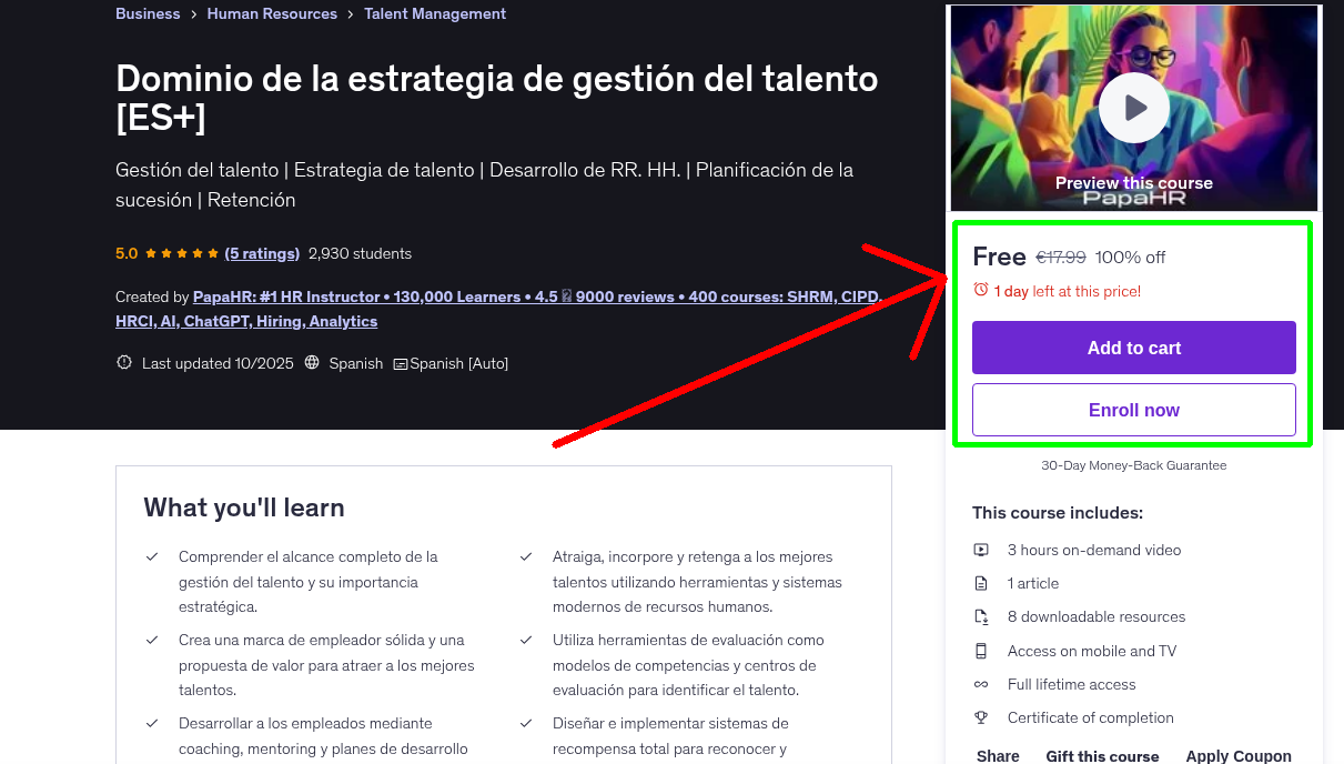 Dominio de la estrategia de gestión del talento [ES+]