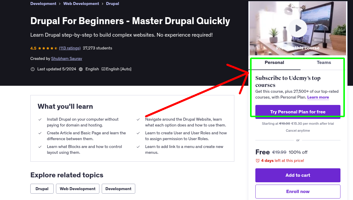 Drupal For Beginners - Master Drupal Quickly
