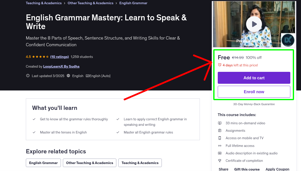 English Grammar Mastery: Learn to Speak & Write