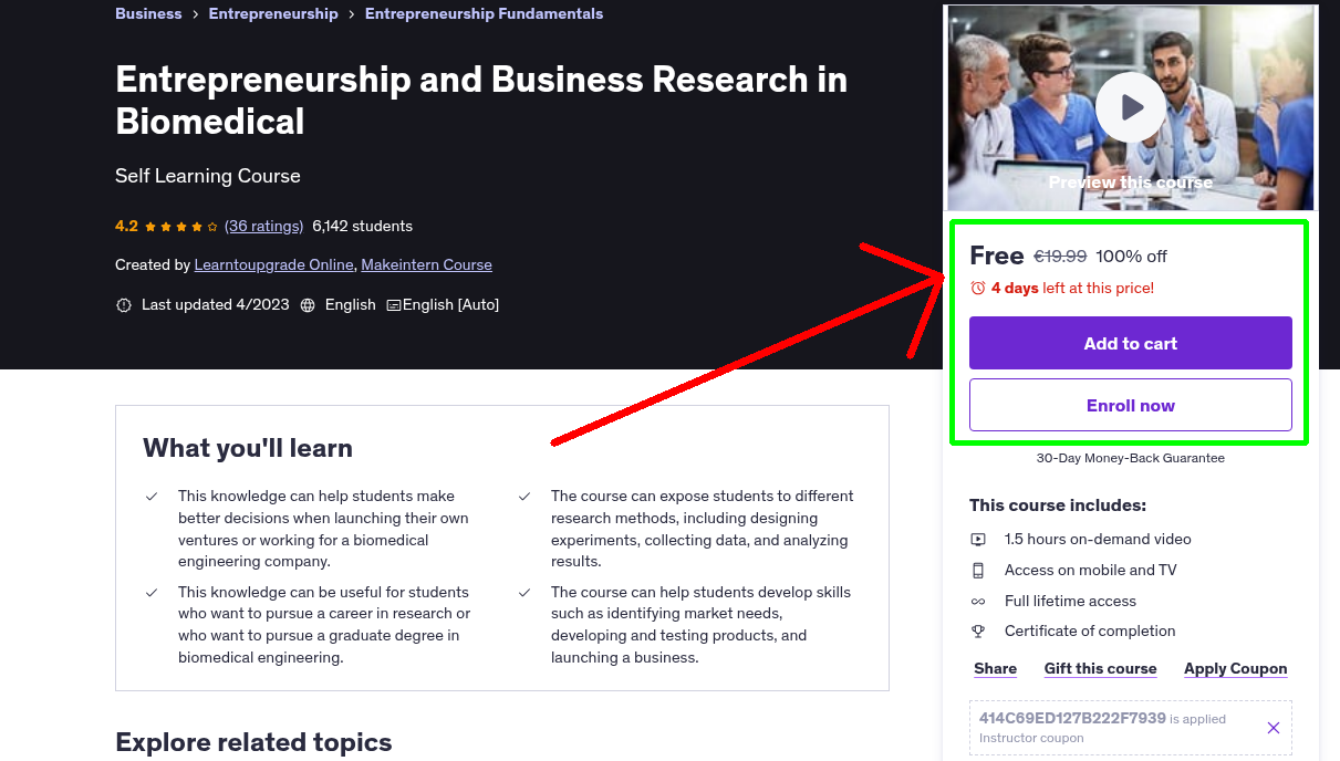 Entrepreneurship and Business Research in Biomedical