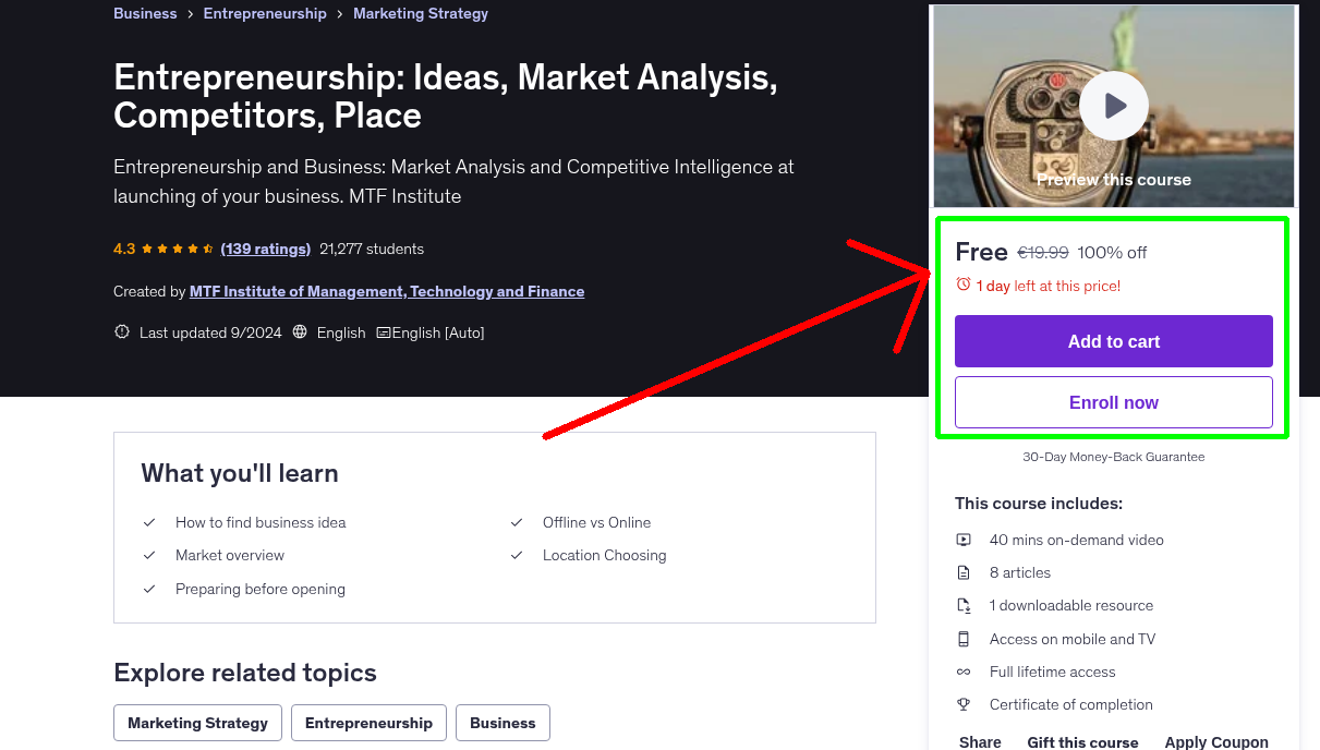 Entrepreneurship: Ideas, Market Analysis, Competitors, Place