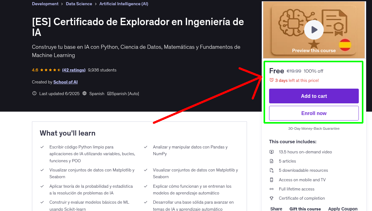 [ES] Certificado de Explorador en Ingeniería de IA