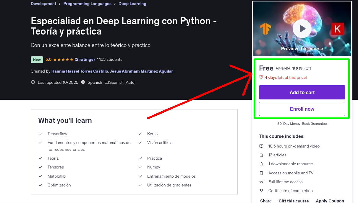 Especialiad en Deep Learning con Python - Teoría y práctica