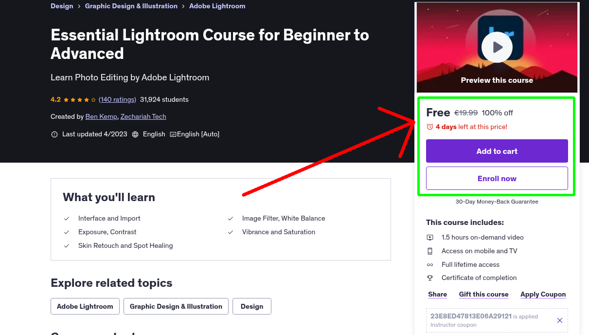 Essential Lightroom Course for Beginner to Advanced