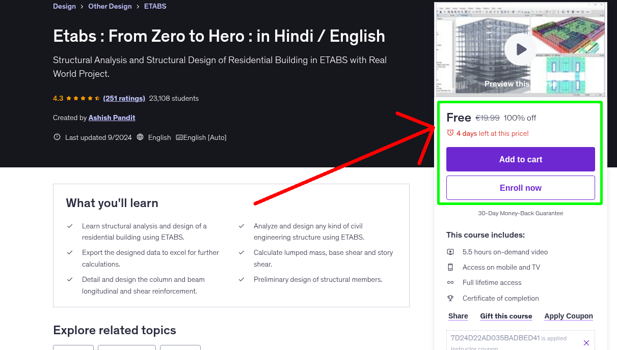 Etabs : From Zero to Hero : in Hindi / English