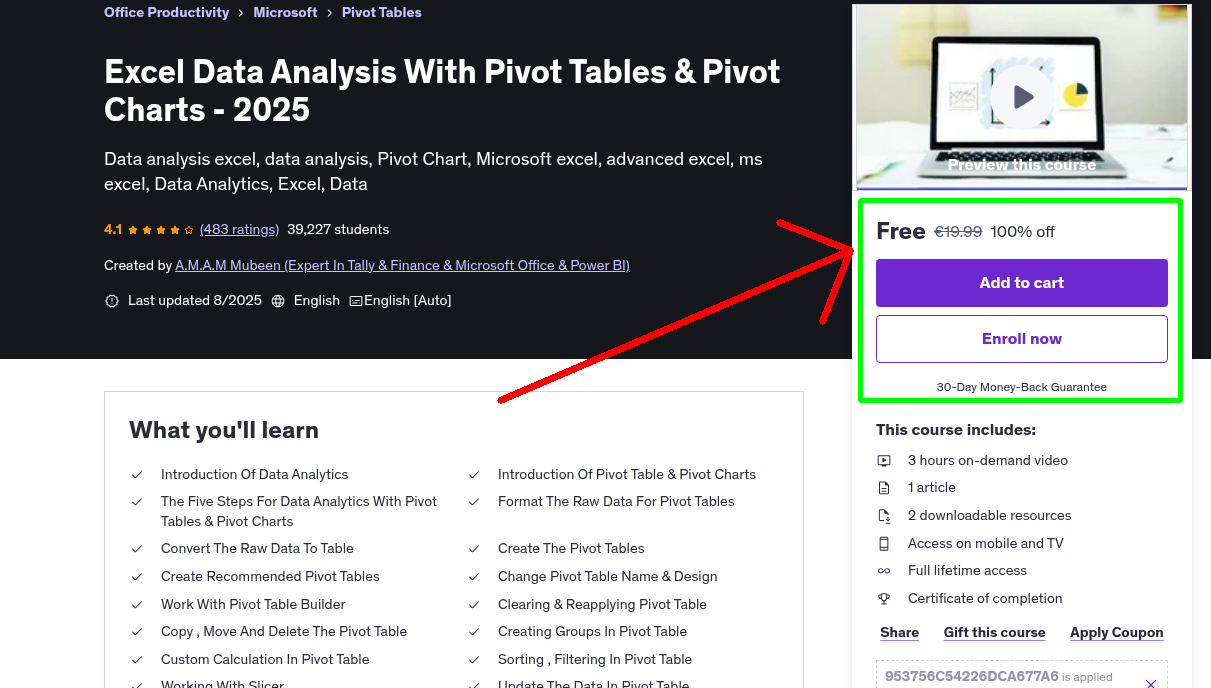 Excel Data Analysis With Pivot Tables & Pivot Charts - 2025
