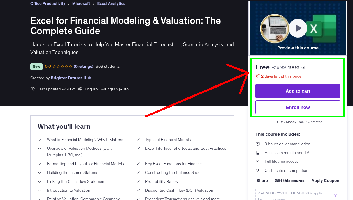 Excel for Financial Modeling & Valuation: The Complete Guide