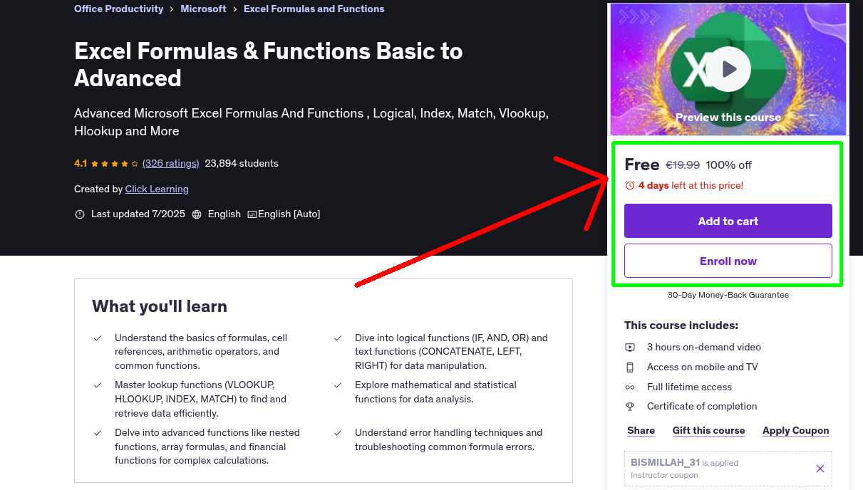 Excel Formulas & Functions Basic to Advanced