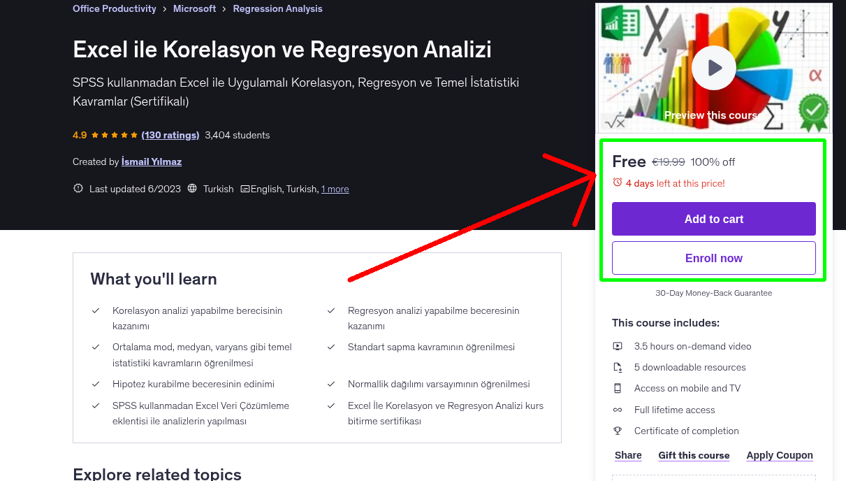 Excel ile Korelasyon ve Regresyon Analizi