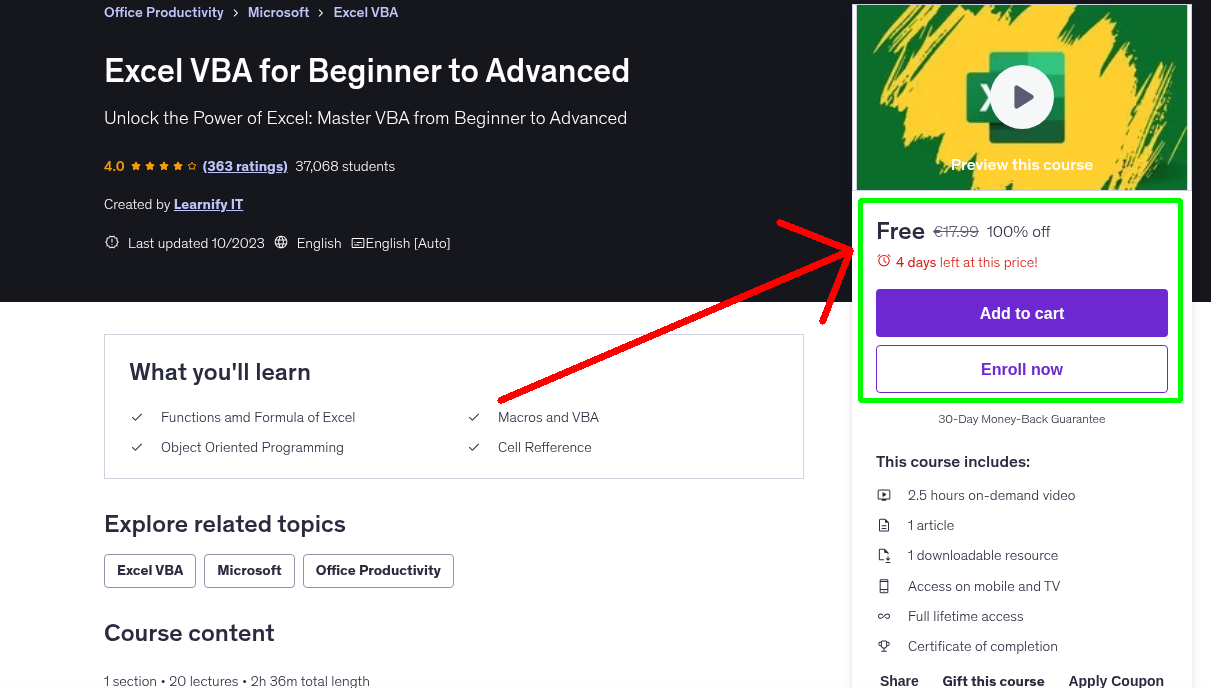 Excel VBA for Beginner to Advanced