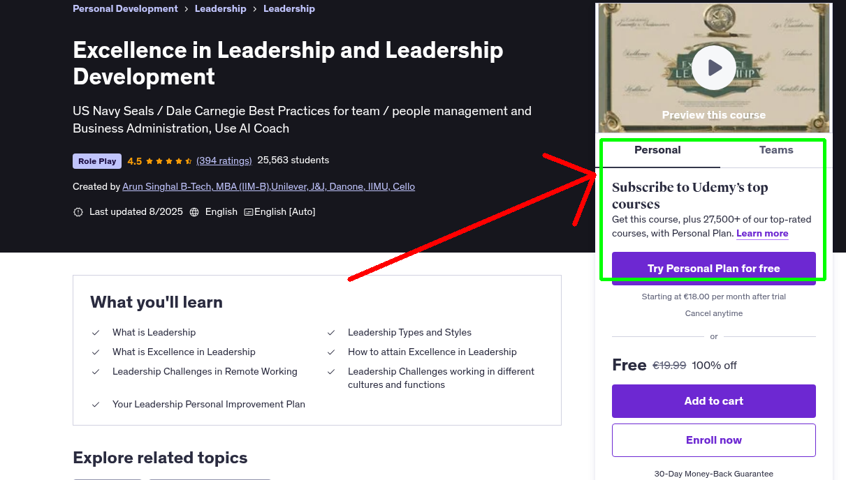 Excellence in Leadership and Leadership Development