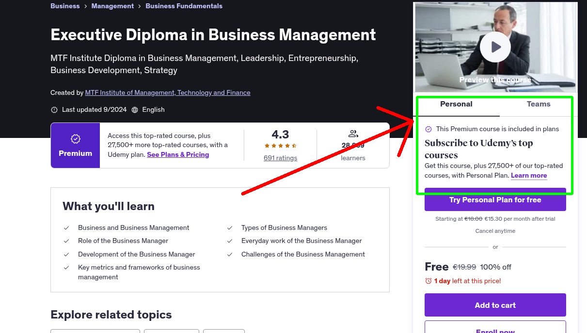 Executive Diploma in Business Management