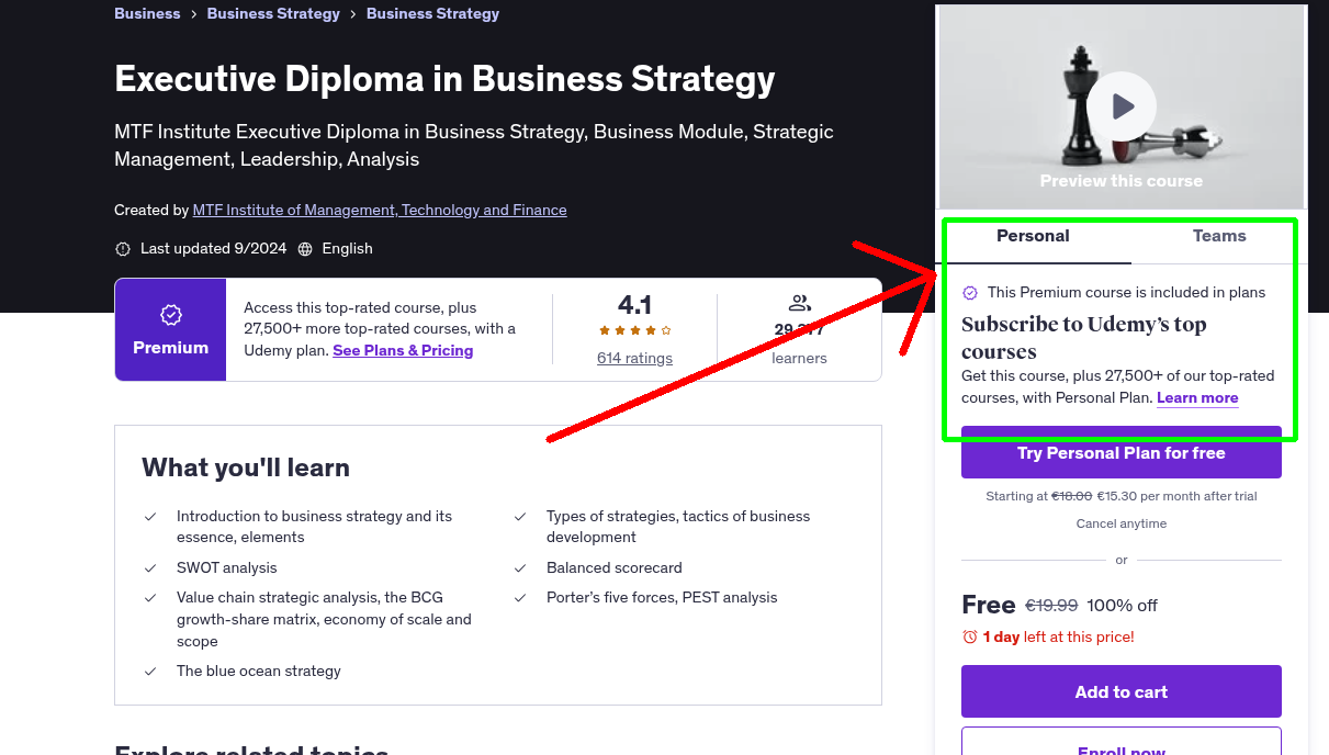 Executive Diploma in Business Strategy
