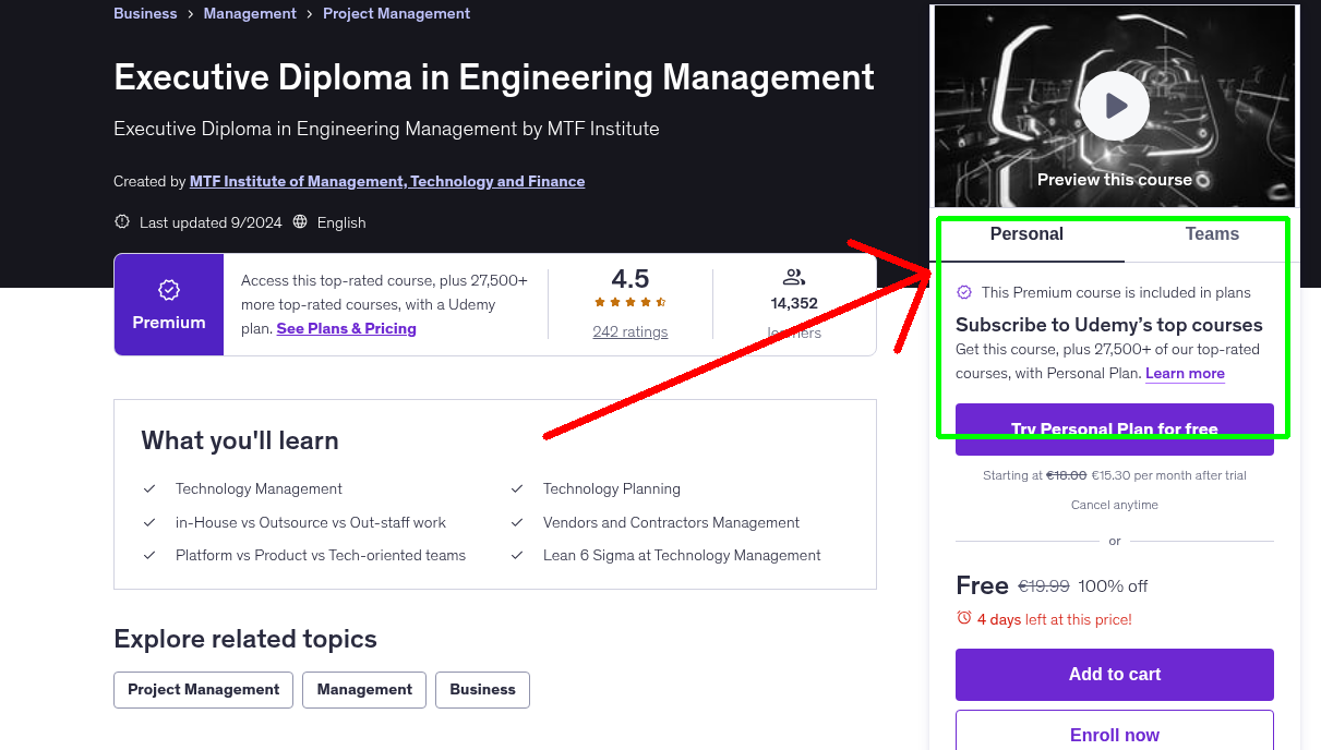 Executive Diploma in Engineering Management