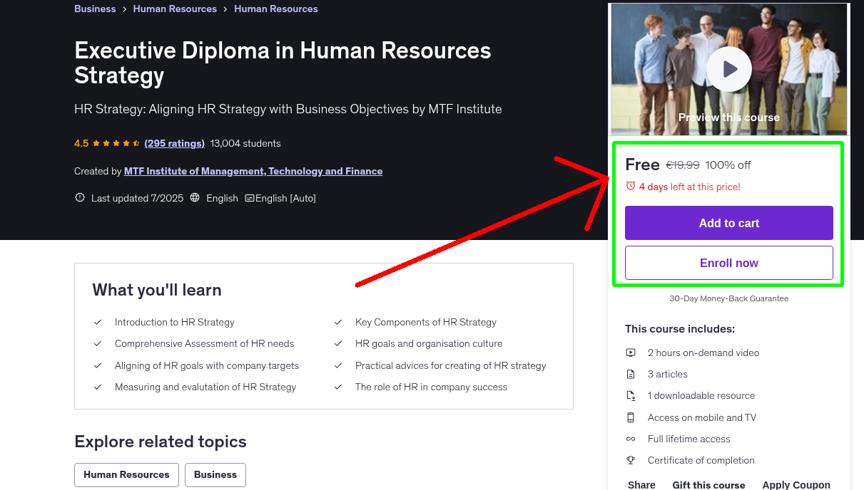 Executive Diploma in Human Resources Strategy