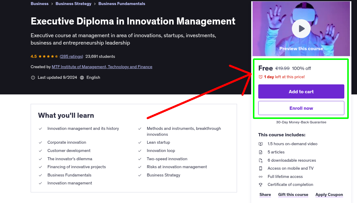 Executive Diploma in Innovation Management