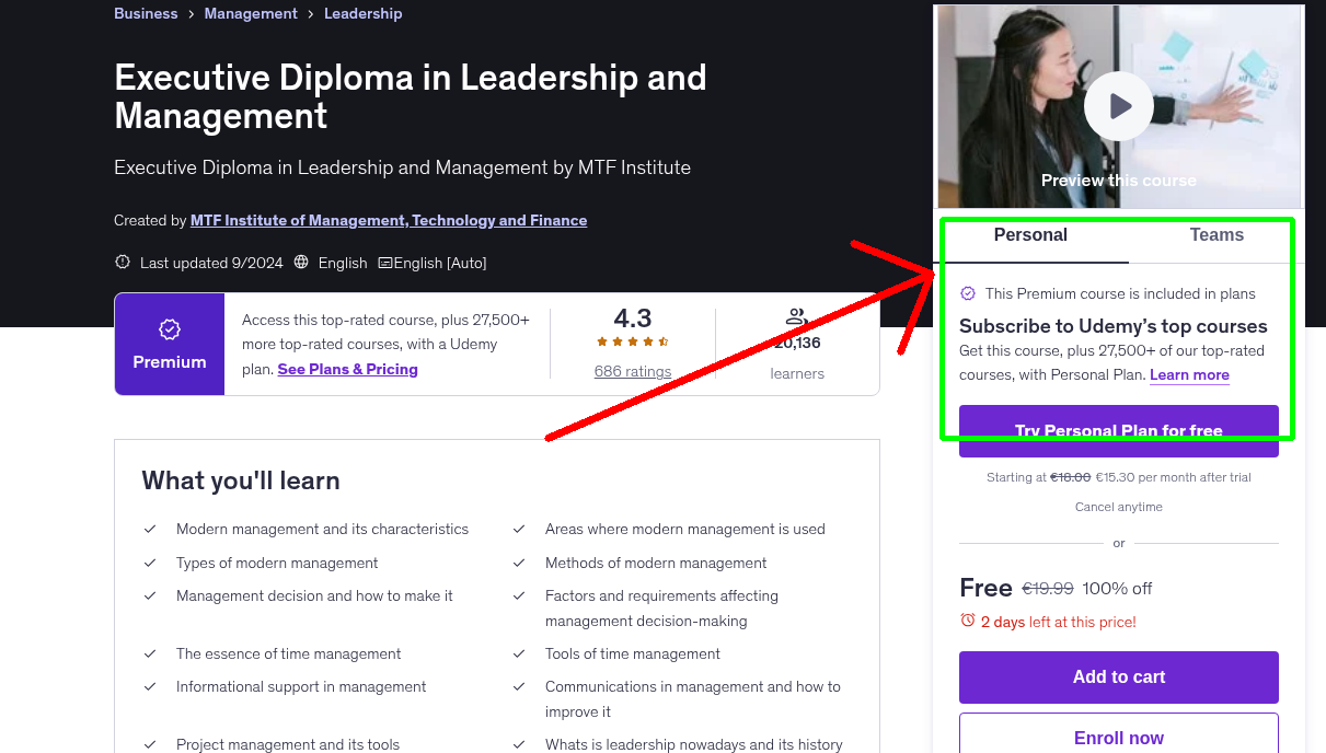 Executive Diploma in Leadership and Management