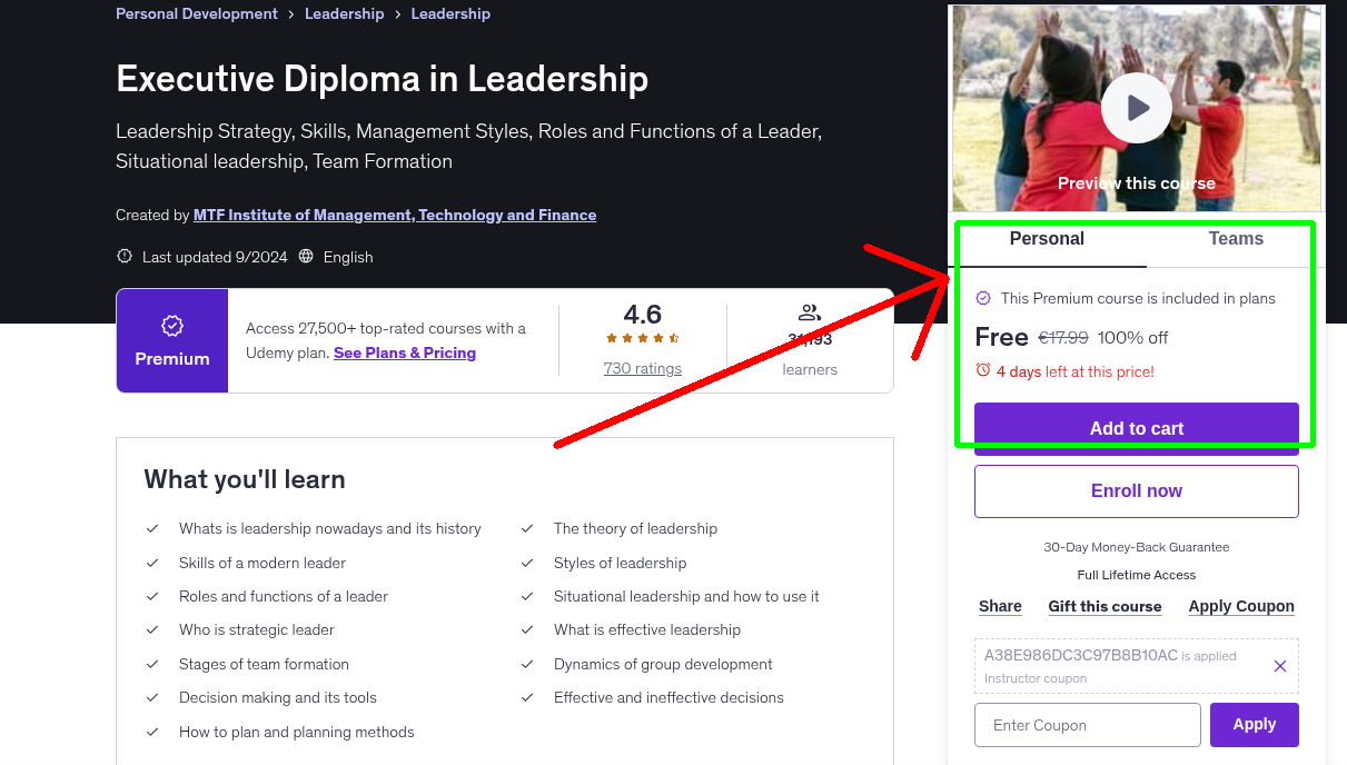 Executive Diploma in Leadership