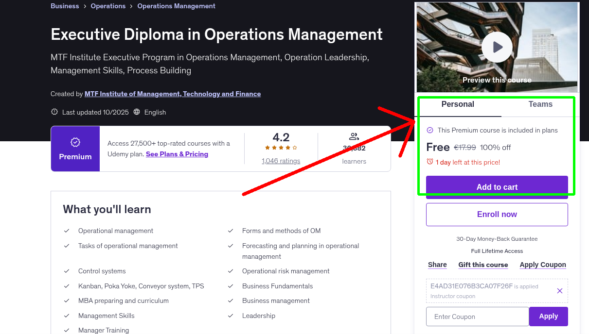 Executive Diploma in Operations Management
