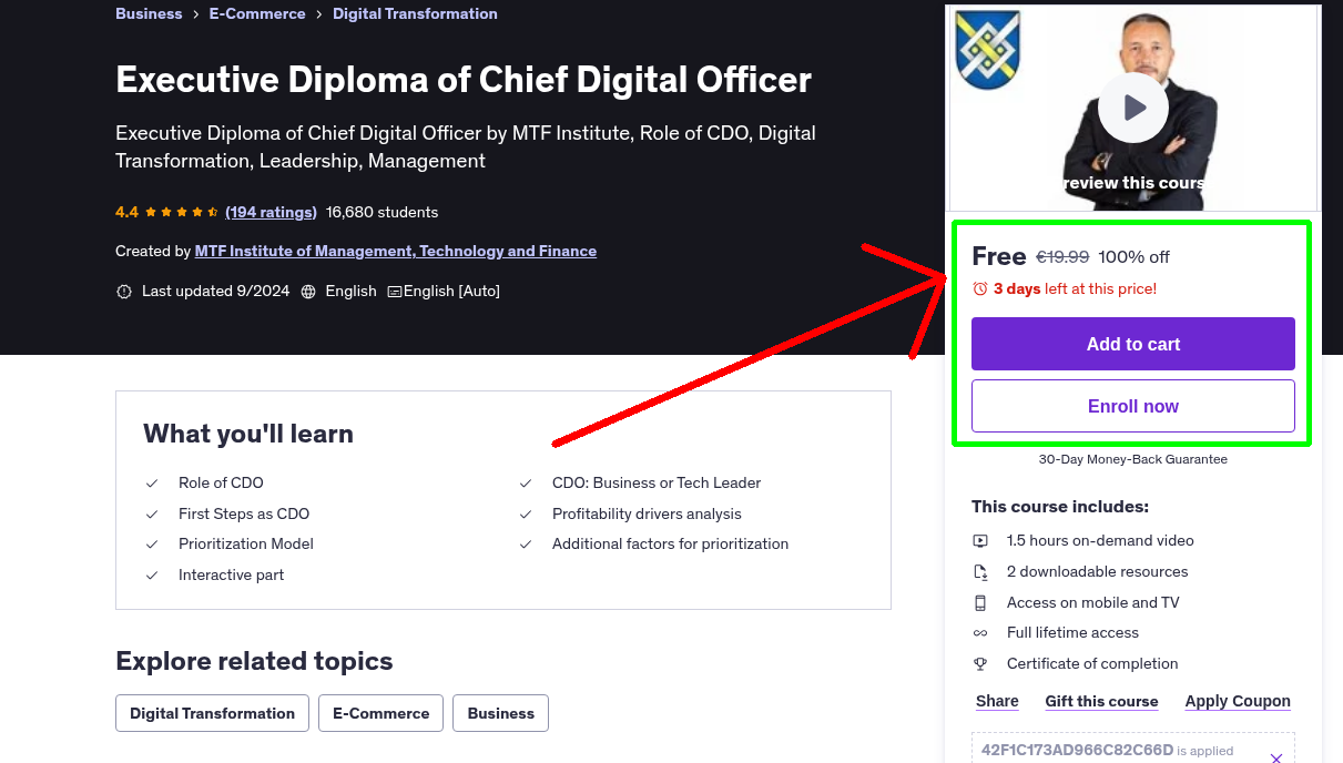 Executive Diploma of Chief Digital Officer
